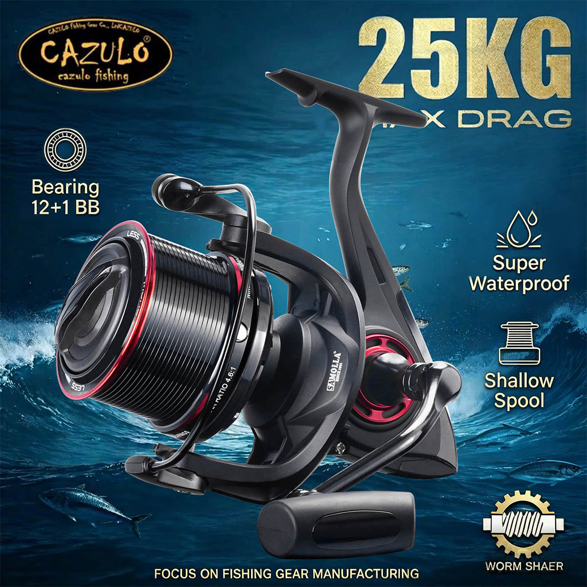 CAZULO Long Cast Spinning Reel – Surf Reel recenzja i cena